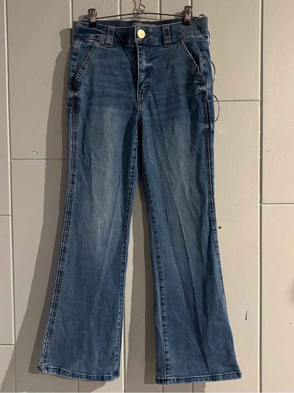 Wit & Wisdom Jeans Size 2 Petite Medium Wash Flare Trouser Denim